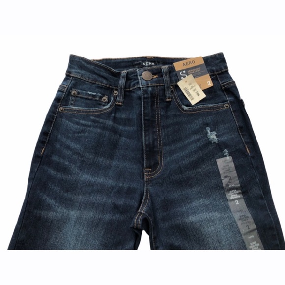 Aero Super High Rise Ankle Blue Jeans Jeggings Women Size 2 - Picture 3 of 6